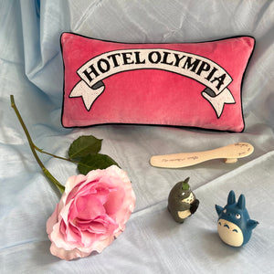 Pink ribbon logo pillow
